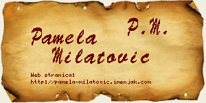 Pamela Milatović vizit kartica